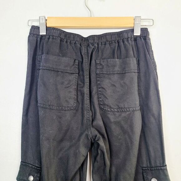 Dear John Cargo Jogger Pant XS Black Chambray Pockets Casual Lightweight Pull-On - Picture 6 of 12